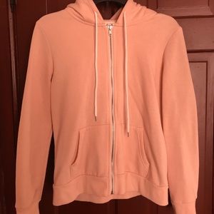 Peach zip up hoodie forever 21